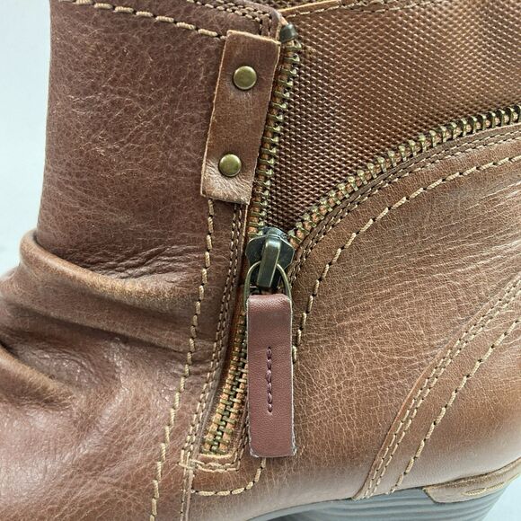 Cobb Hill Laurel Bootie Women's Sz 7.5 Brown Leather Ankle Zip CI1735 *See Flaw* - Picture 5 of 11